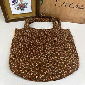 Vintage Handmade Bag Quilted Sewing Bag Tote Grocery Bag Retro Fabric